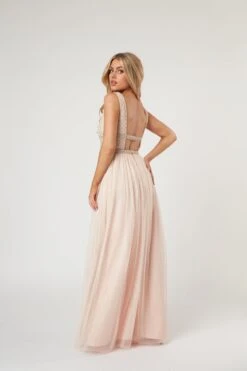 Myla Nude Embellished Maxi Dress -Laceand Beads LaceandBeads909