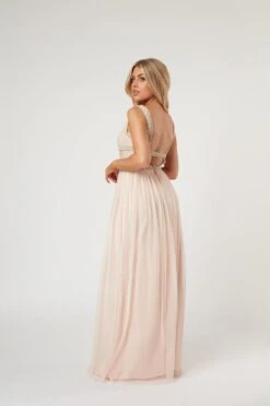 Myla Nude Embellished Maxi Dress -Laceand Beads LaceandBeads911