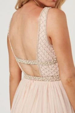 Myla Nude Embellished Maxi Dress -Laceand Beads LaceandBeads925