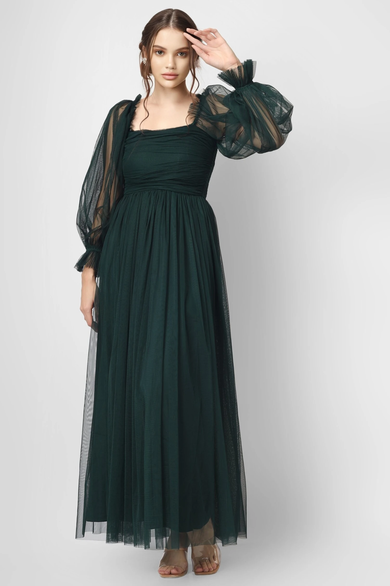Lana Emerald Green Tulle Dress 1 Lana Emerald Green Tulle Dress