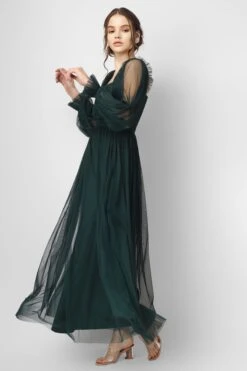 Lana Emerald Green Tulle Dress 11 Lana Emerald Green Tulle Dress -Laceand Beads LanaEmeraldGreen 2 1 1