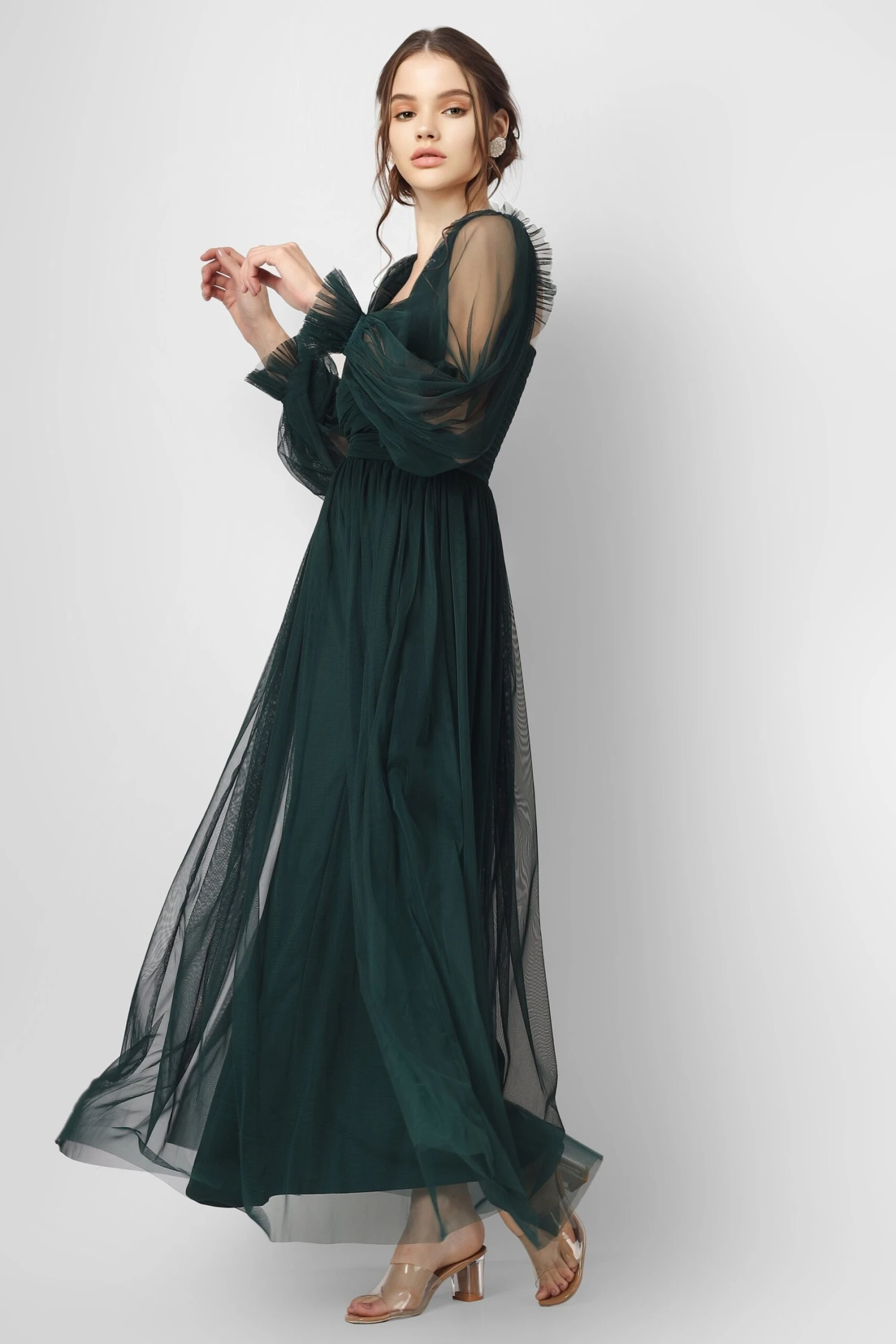 Lana Emerald Green Tulle Dress 5 Lana Emerald Green Tulle Dress - Image 5