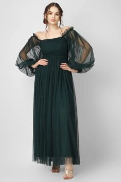 Lana Emerald Green Tulle Dress 13 Lana Emerald Green Tulle Dress -Laceand Beads LanaEmeraldGreen 6 1