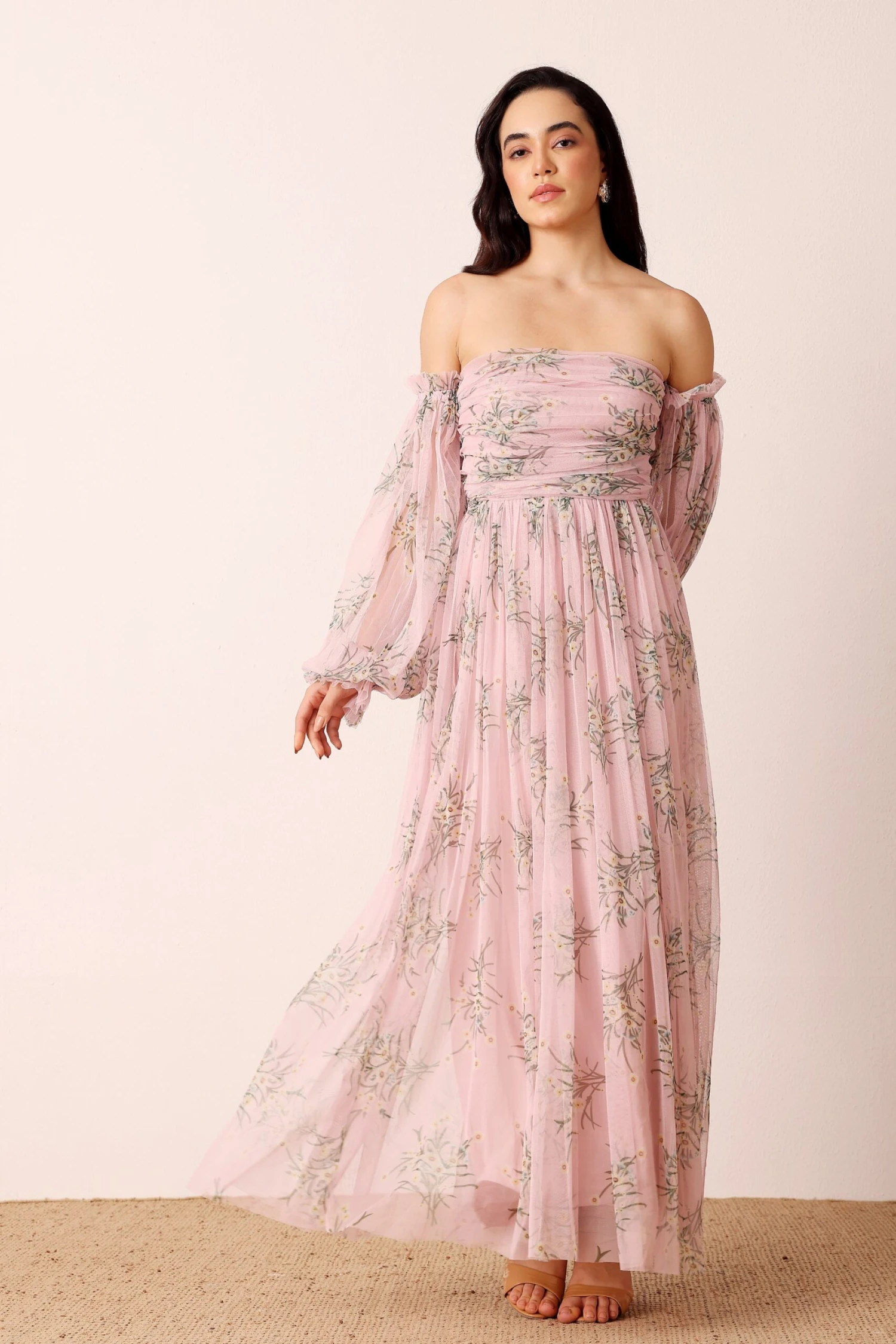 Lana Maxi Dress In Light Pink Floral 2 Lana Maxi Dress In Light Pink Floral - Image 2