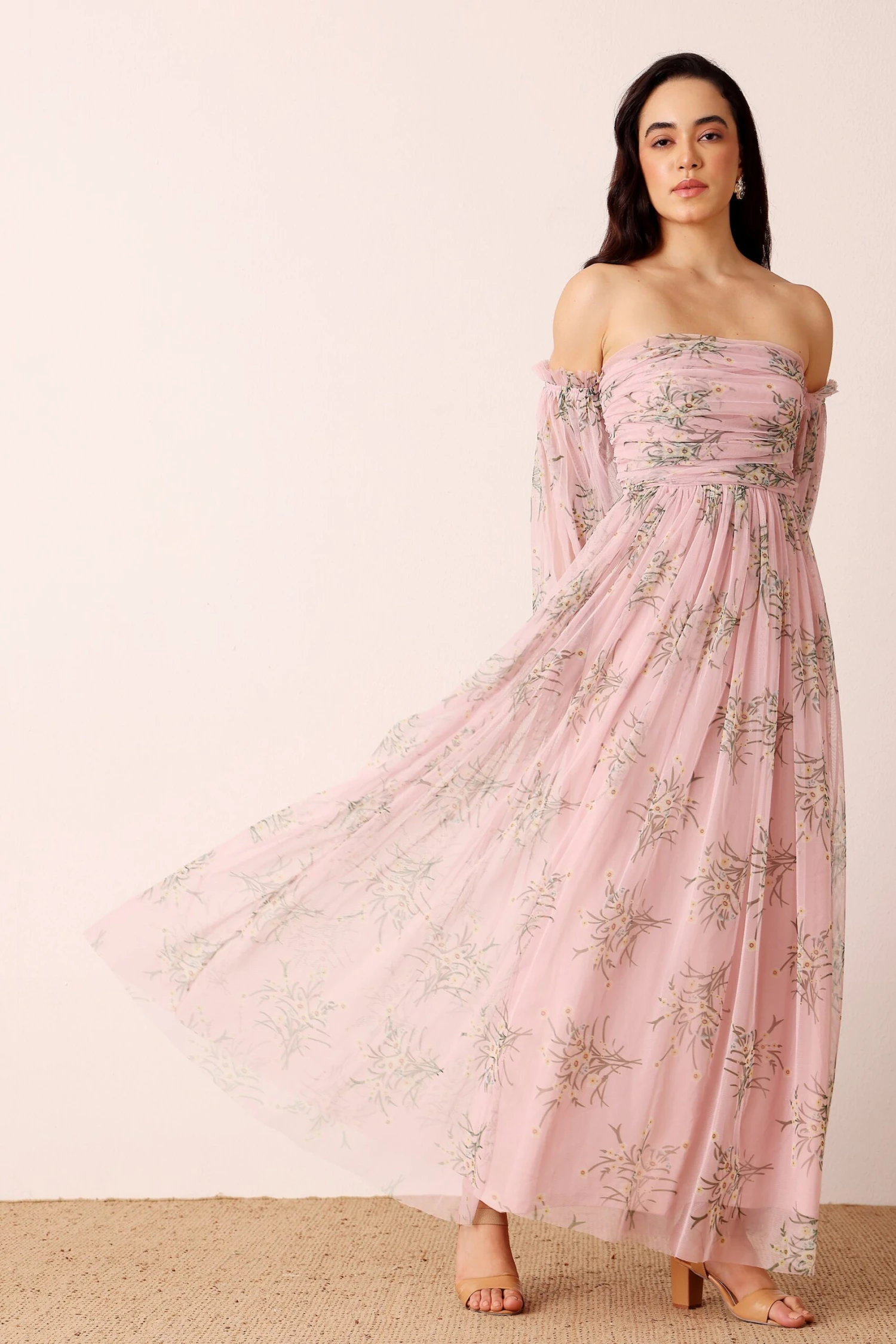 Lana Maxi Dress In Light Pink Floral 8 Lana Maxi Dress In Light Pink Floral - Image 8