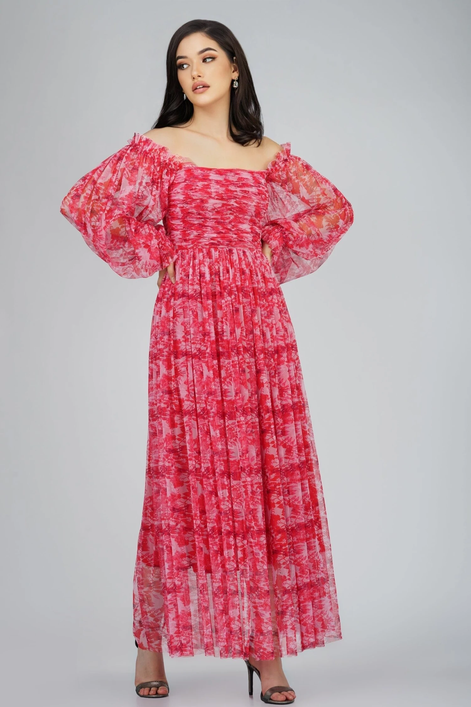 Lana Red Printed Tulle Dress 5 Lana Red Printed Tulle Dress - Image 5