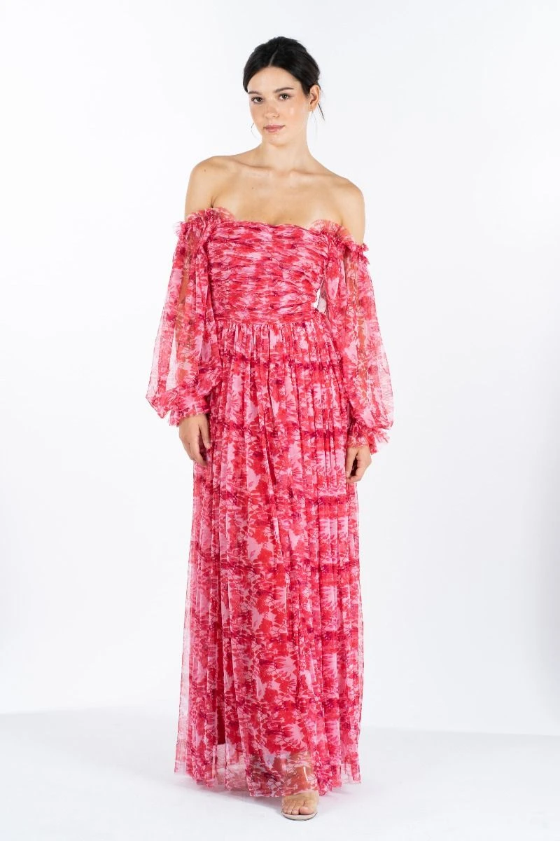 Lana Red Printed Tulle Dress 6 Lana Red Printed Tulle Dress - Image 6