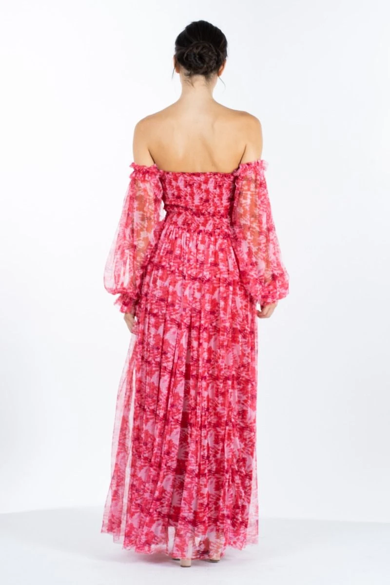Lana Red Printed Tulle Dress 8 Lana Red Printed Tulle Dress - Image 8