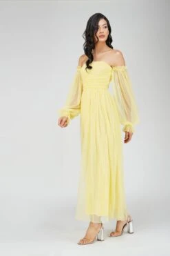 Lana Tulle Maxi Dress In Lemon 9 Lana Tulle Maxi Dress In Lemon -Laceand Beads Lana Chiffon Yellow 1 eae95c54 2804 466c af14 4cffa6a3bc7f