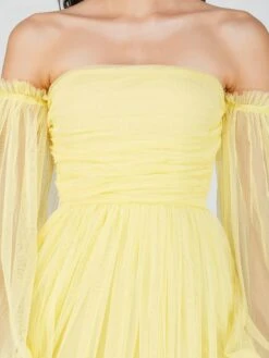 Lana Tulle Maxi Dress In Lemon 10 Lana Tulle Maxi Dress In Lemon -Laceand Beads Lana Chiffon Yellow 3