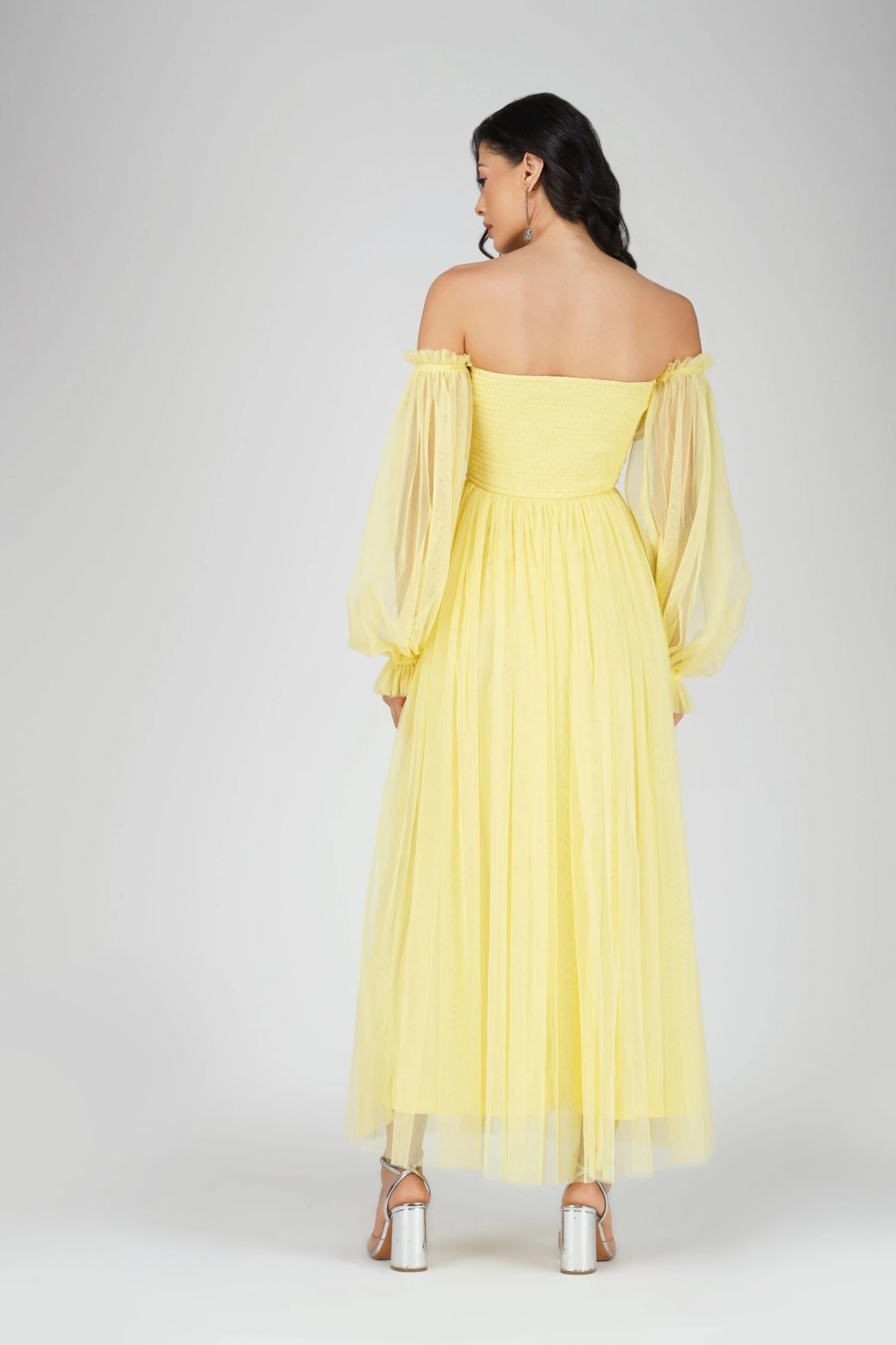 Lana Tulle Maxi Dress In Lemon 6 Lana Tulle Maxi Dress In Lemon - Image 6