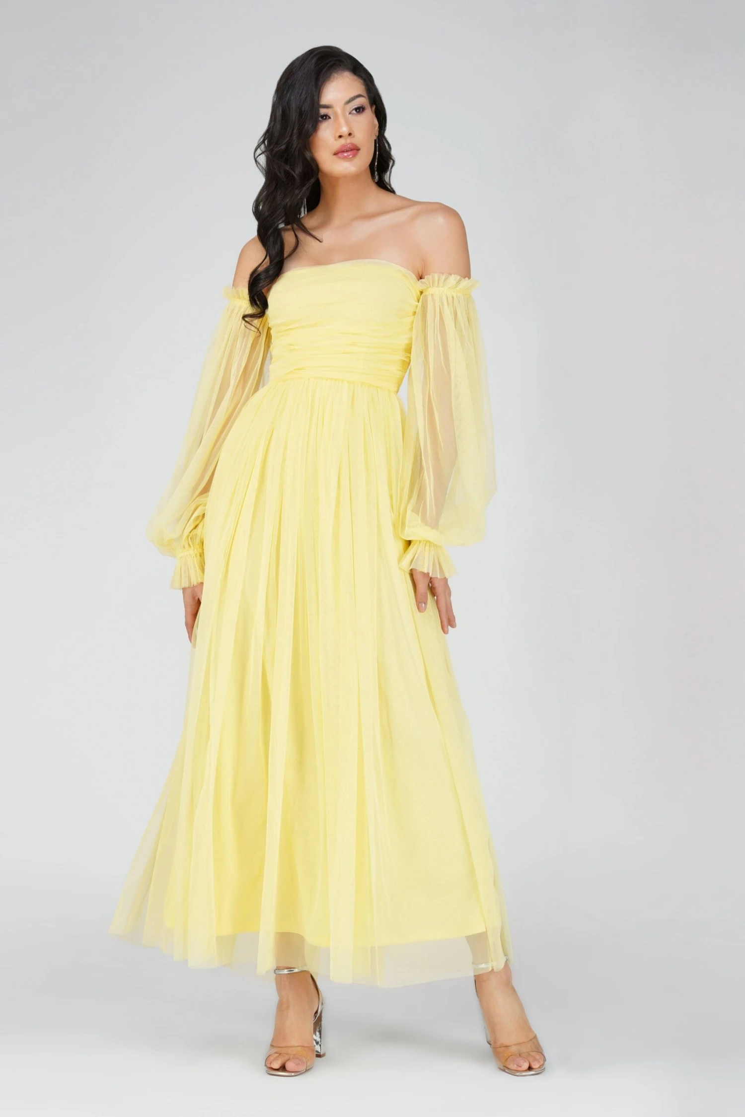 Lana Tulle Maxi Dress In Lemon 1 Lana Tulle Maxi Dress In Lemon