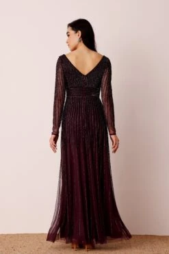 Laura Embellished Maxi Dress In Berry 10 Laura Embellished Maxi Dress In Berry -Laceand Beads Laura Maxi in Berry 2