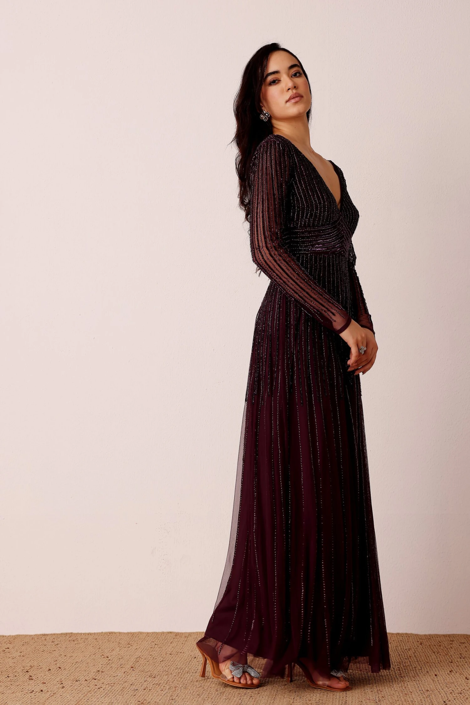 Laura Embellished Maxi Dress In Berry 7 Laura Embellished Maxi Dress In Berry - Image 7