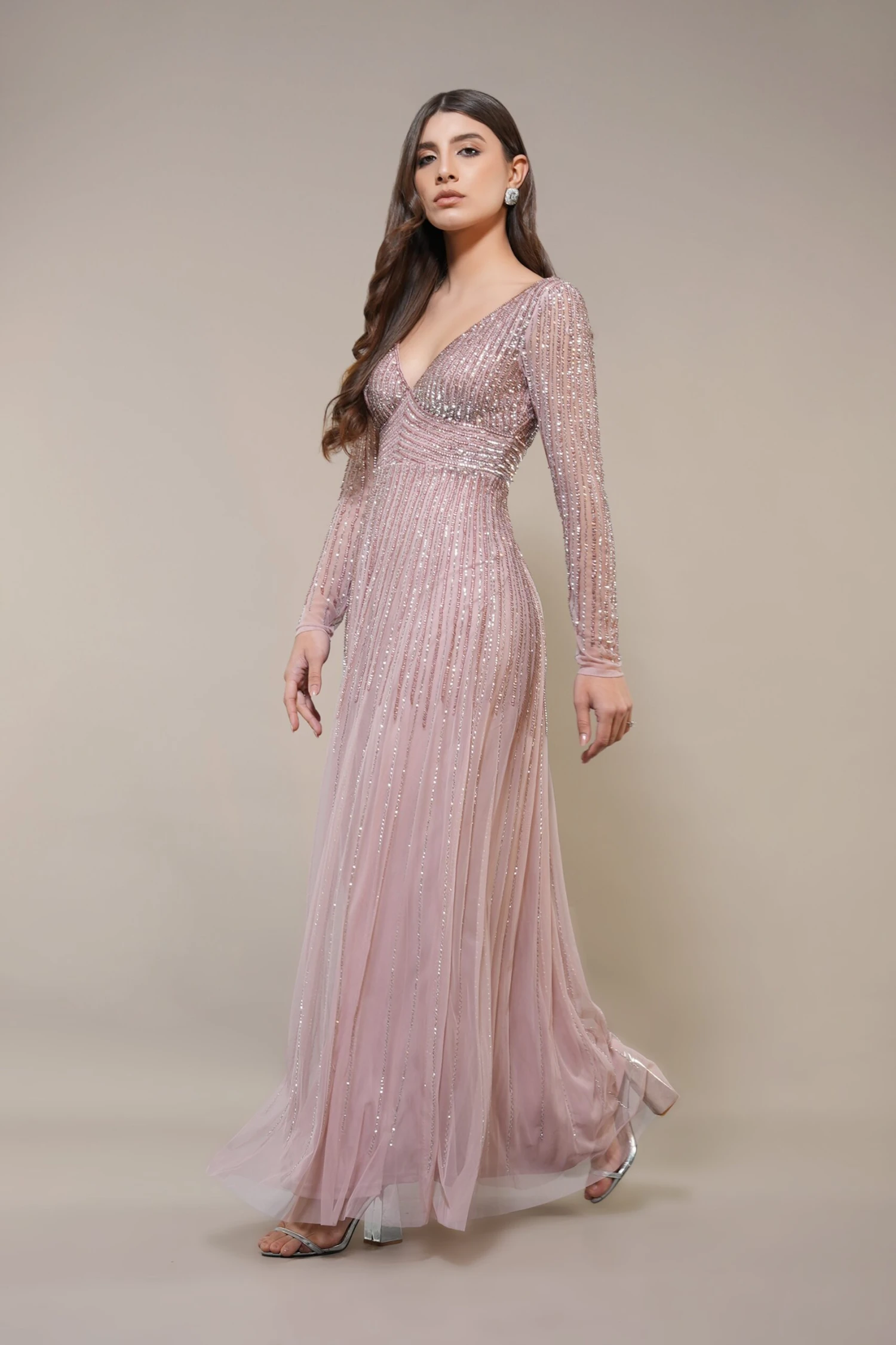 Laura Embellished Maxi Dress In Blush Pink 2 Laura Embellished Maxi Dress In Blush Pink - Image 2