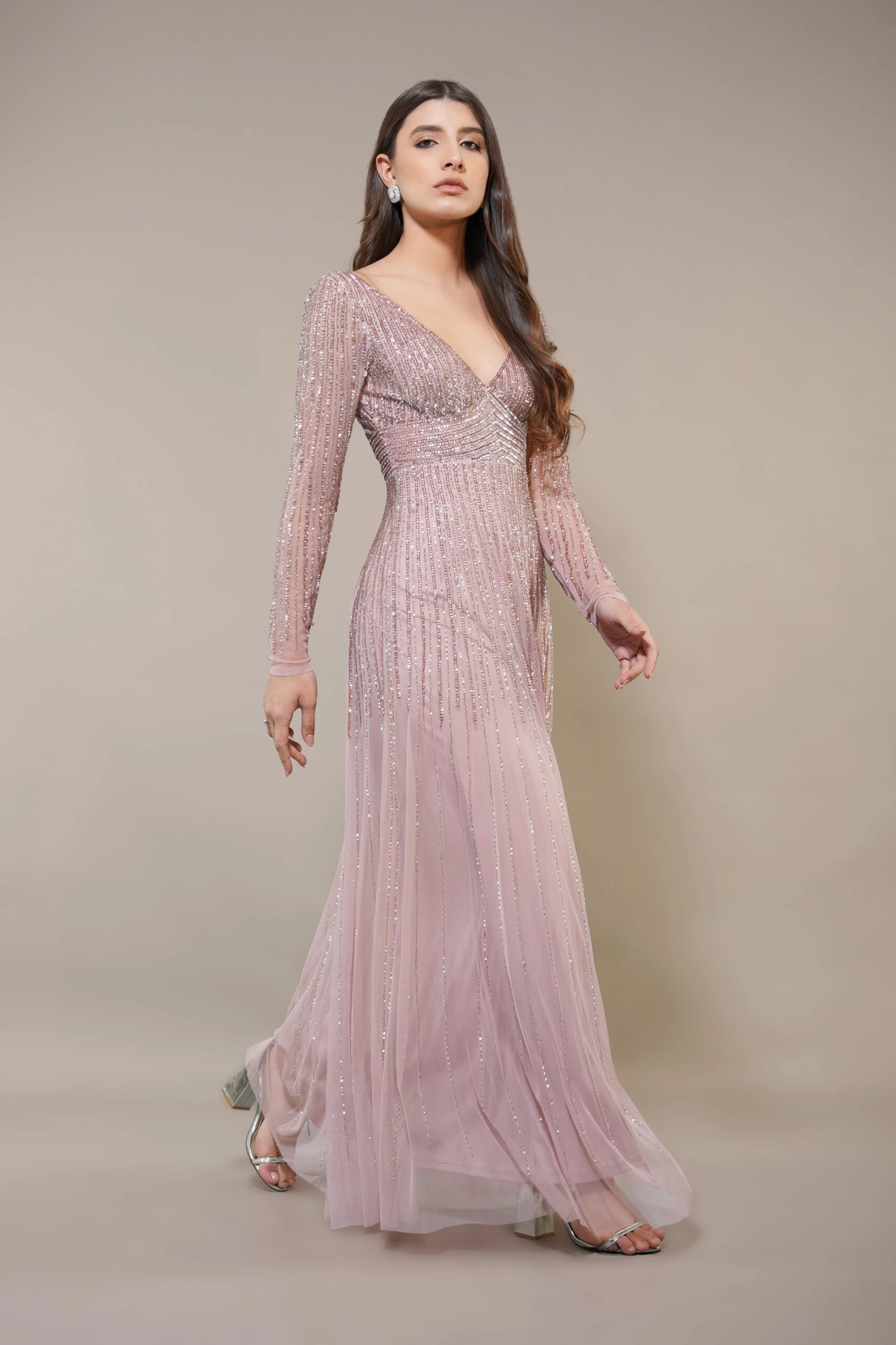 Laura Embellished Maxi Dress In Blush Pink 5 Laura Embellished Maxi Dress In Blush Pink - Image 5