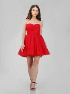 Lauren Red Tulle Mini Dress 10 Lauren Red Tulle Mini Dress -Laceand Beads LaurenMini 1 1