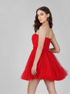 Lauren Red Tulle Mini Dress 9 Lauren Red Tulle Mini Dress -Laceand Beads LaurenMini 6