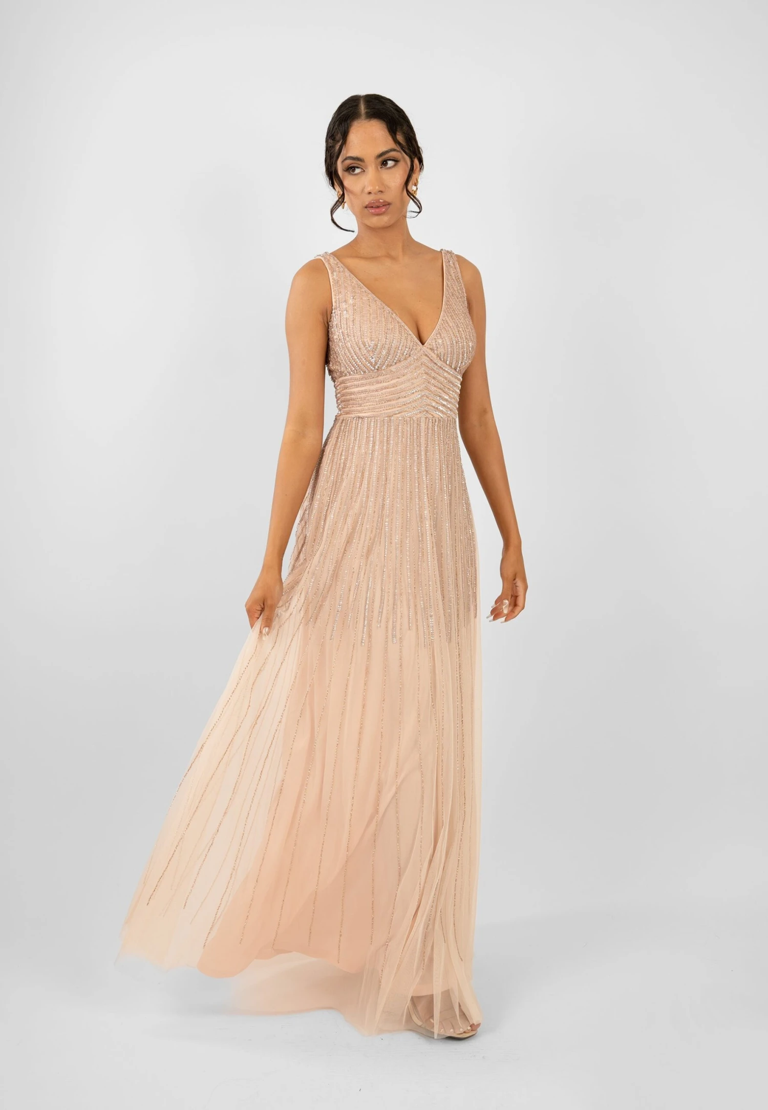 Lorelai Blush Pink Embellished Maxi Dress 1 Lorelai Blush Pink Embellished Maxi Dress
