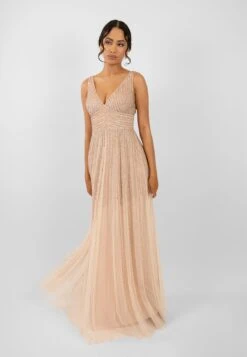 Lorelai Blush Pink Embellished Maxi Dress 18 Lorelai Blush Pink Embellished Maxi Dress -Laceand Beads LorelaiNudeBlush 7