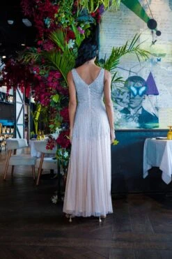 Lorelai Blush Pink Embellished Maxi Dress 21 Lorelai Blush Pink Embellished Maxi Dress -Laceand Beads LorelaiNude 1