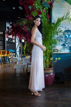 Lorelai Blush Pink Embellished Maxi Dress 22 Lorelai Blush Pink Embellished Maxi Dress -Laceand Beads LorelaiNude 4