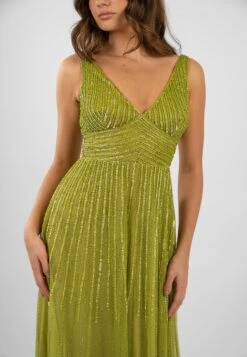 Lorelai Olive Green Embellished Maxi Dress 13 Lorelai Olive Green Embellished Maxi Dress -Laceand Beads LorelaiOlive 2