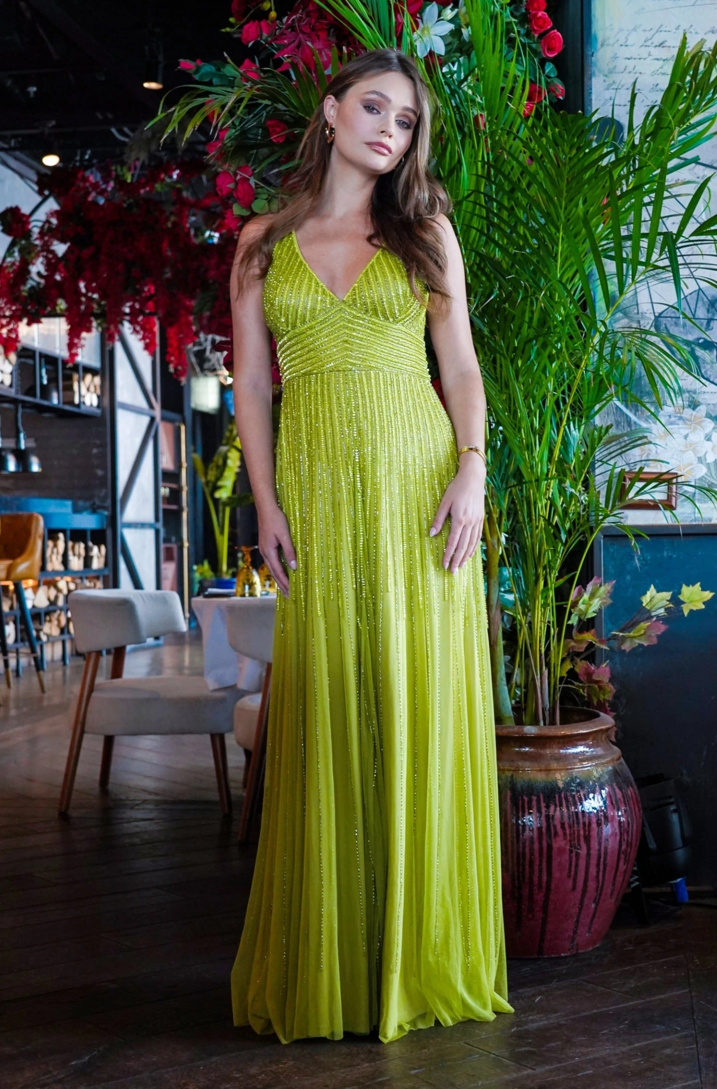 Lorelai Olive Green Embellished Maxi Dress 1 Lorelai Olive Green Embellished Maxi Dress