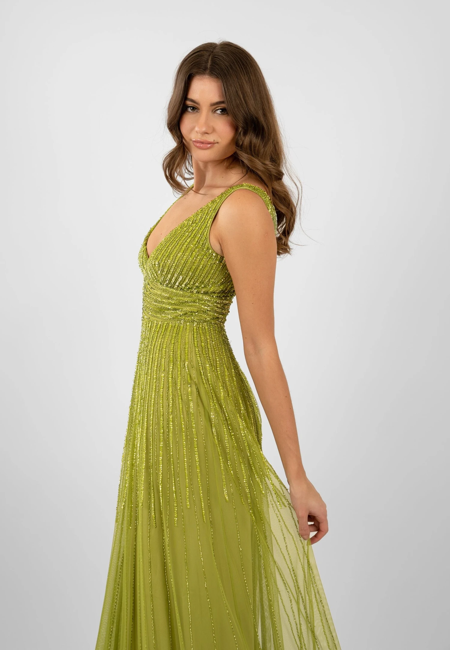 Lorelai Olive Green Embellished Maxi Dress 7 Lorelai Olive Green Embellished Maxi Dress - Image 7
