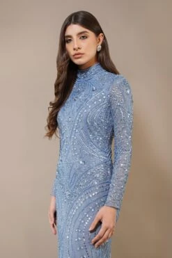 Lotus Embellished Maxi Dress In Light Blue 8 Lotus Embellished Maxi Dress In Light Blue -Laceand Beads LotusMaxiDressLightBlue 2