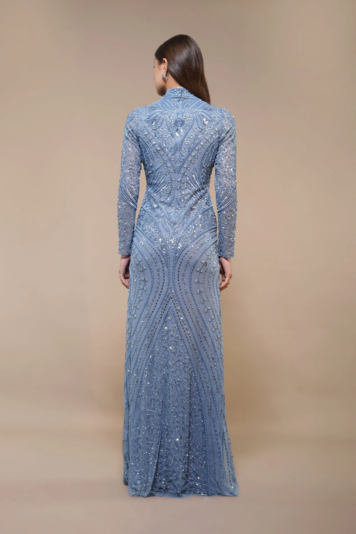 Lotus Embellished Maxi Dress In Light Blue 6 Lotus Embellished Maxi Dress In Light Blue - Image 6
