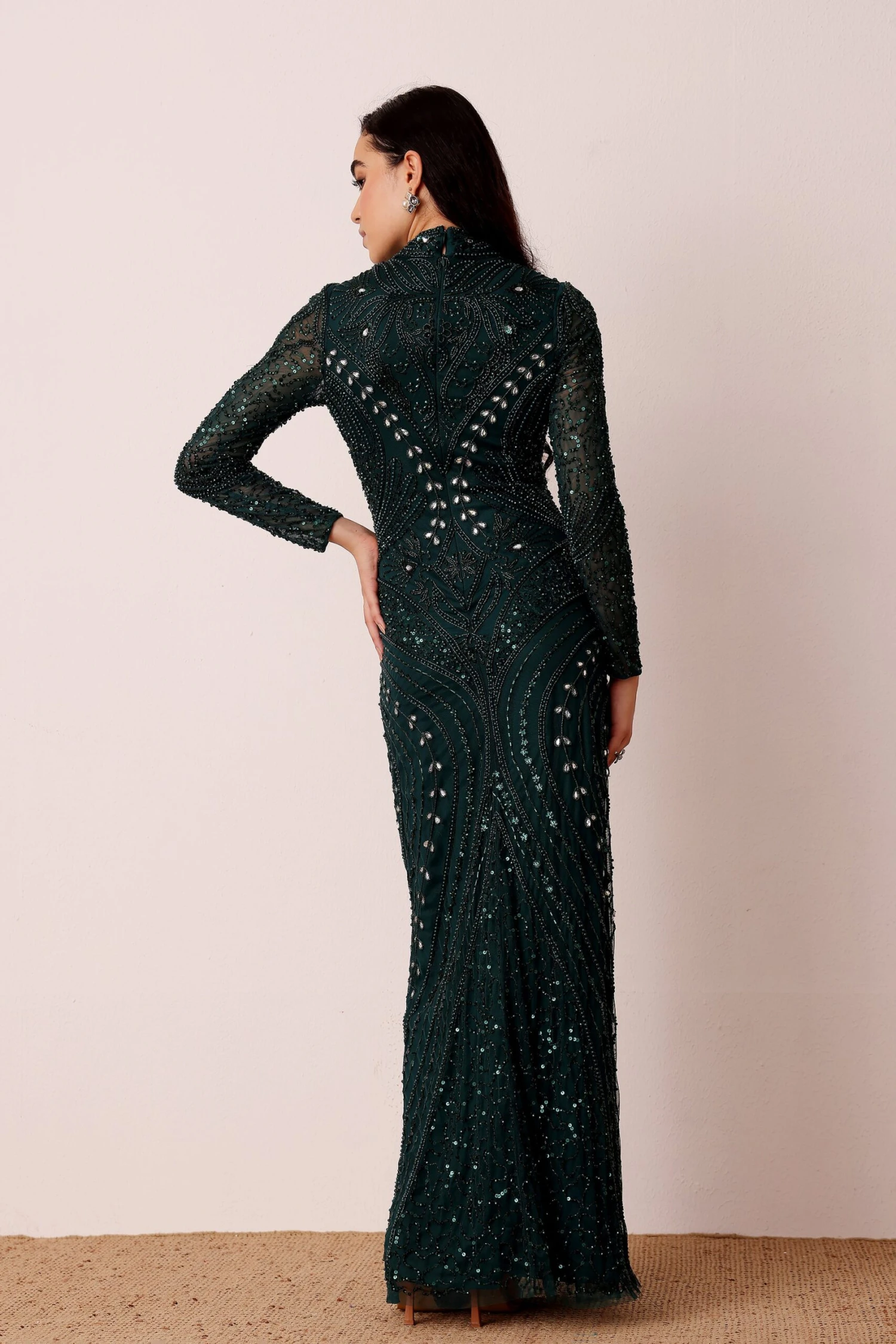 Lotus Embellished Maxi Dress In Emerald Green 5 Lotus Embellished Maxi Dress In Emerald Green - Image 5