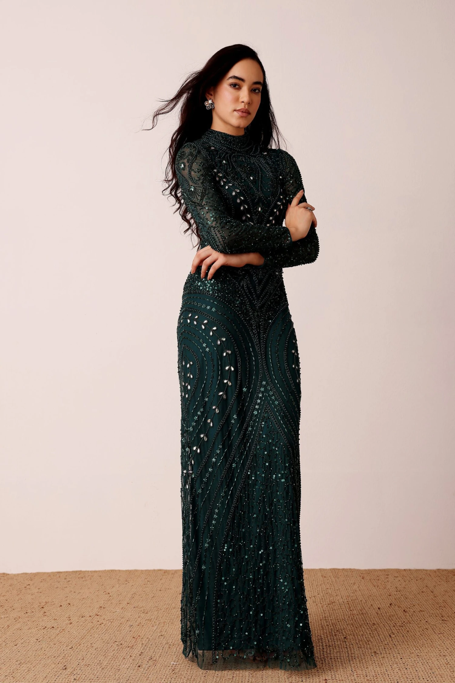 Lotus Embellished Maxi Dress In Emerald Green 7 Lotus Embellished Maxi Dress In Emerald Green - Image 7