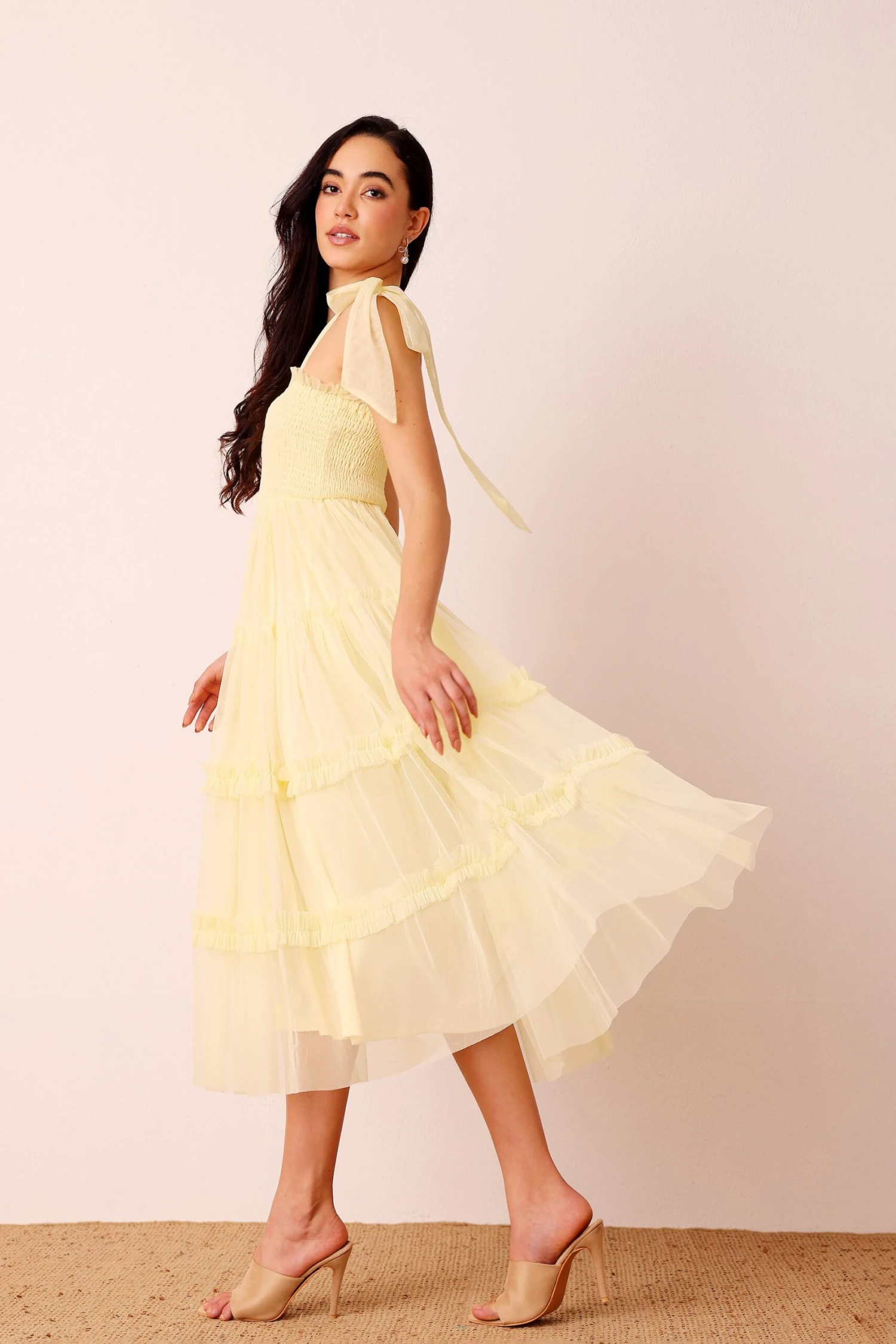 Louise Midi Dress In Buttercup 1 Louise Midi Dress In Buttercup