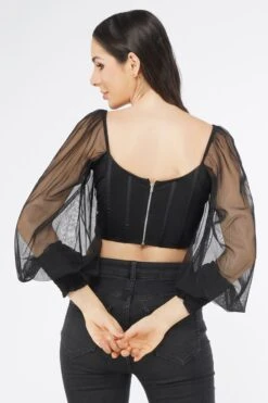 Luca Black Long Sleeve Corset Top 9 Luca Black Long Sleeve Corset Top -Laceand Beads LucaBlack 1