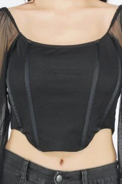 Luca Black Long Sleeve Corset Top 8 Luca Black Long Sleeve Corset Top -Laceand Beads LucaBlack 2