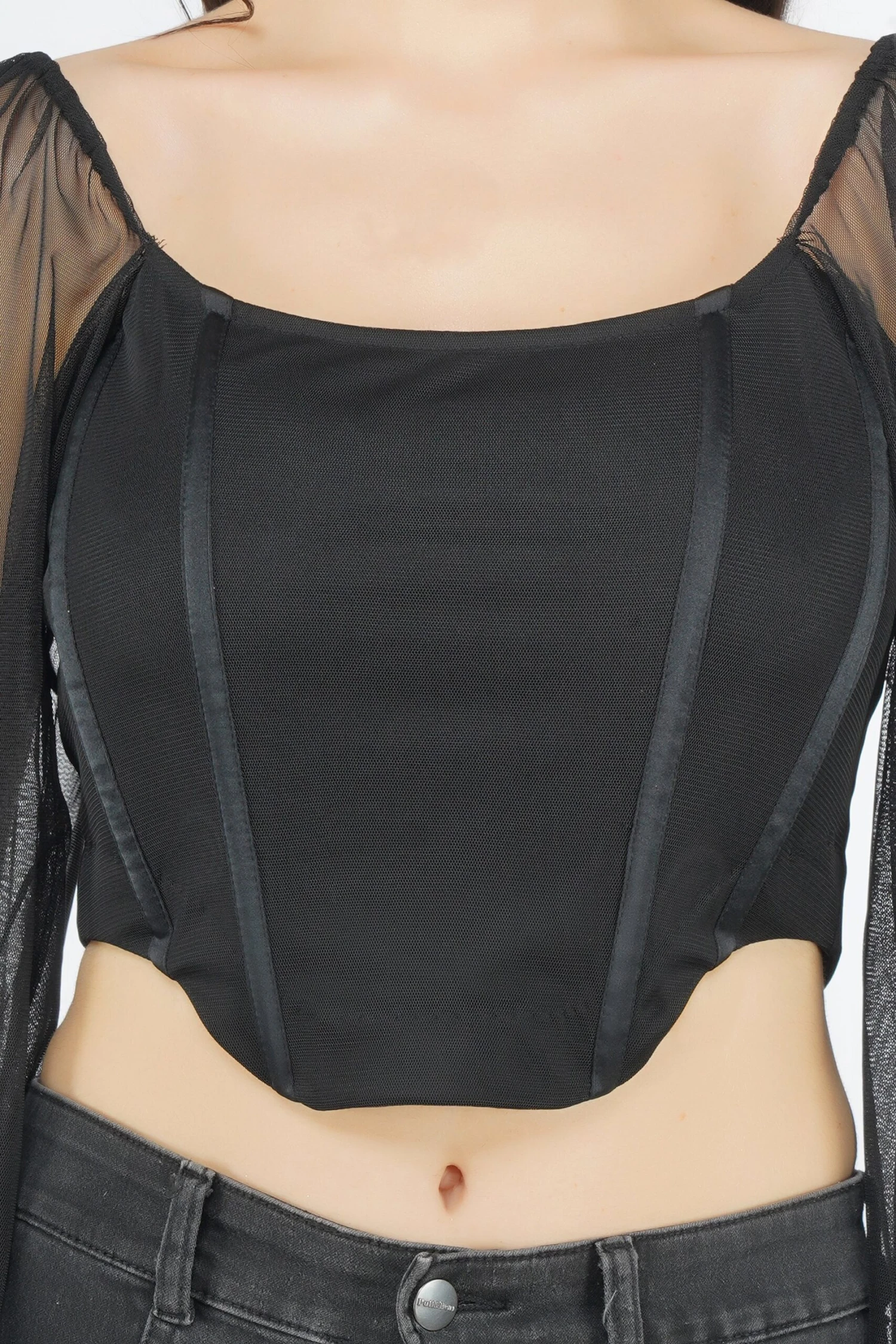 Luca Black Long Sleeve Corset Top 3 Luca Black Long Sleeve Corset Top - Image 3