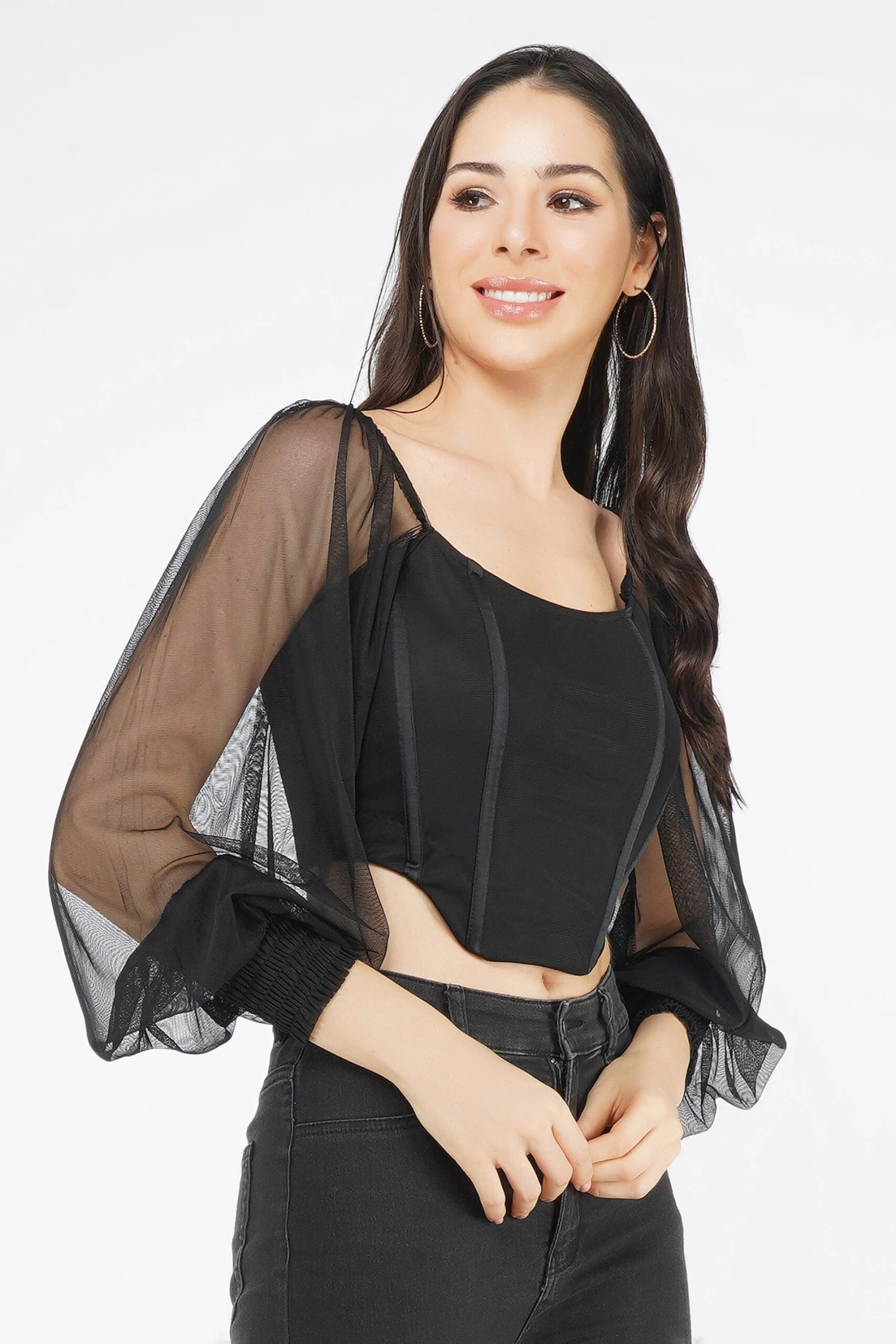 Luca Black Long Sleeve Corset Top 5 Luca Black Long Sleeve Corset Top - Image 5