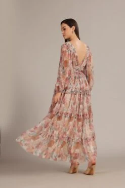 Lydia Maxi Dress In Light Brown Floral 7 Lydia Maxi Dress In Light Brown Floral -Laceand Beads LydiaMaxiinLightBrownFloral 2