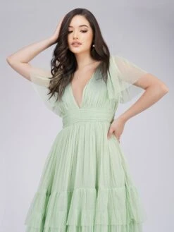 Madison Sage Green Tulle Bridesmaid Midi Dress 9 Madison Sage Green Tulle Bridesmaid Midi Dress -Laceand Beads MadisonMidiSage 3