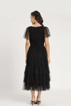 Madison Black Tulle Bridesmaid Midi Dress 19 Madison Black Tulle Bridesmaid Midi Dress -Laceand Beads Madison Midi in Black 10