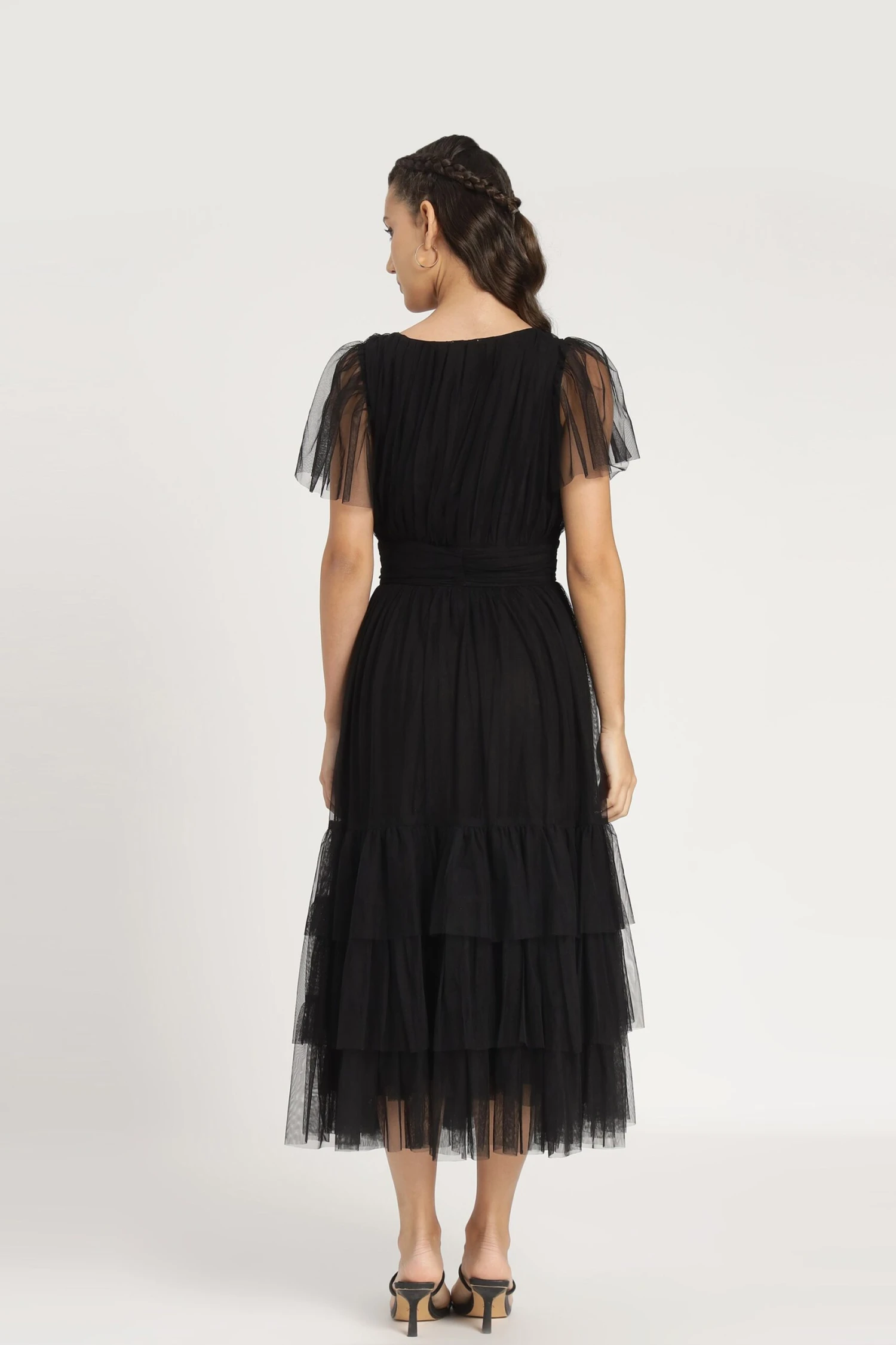 Madison Black Tulle Bridesmaid Midi Dress 10 Madison Black Tulle Bridesmaid Midi Dress - Image 10