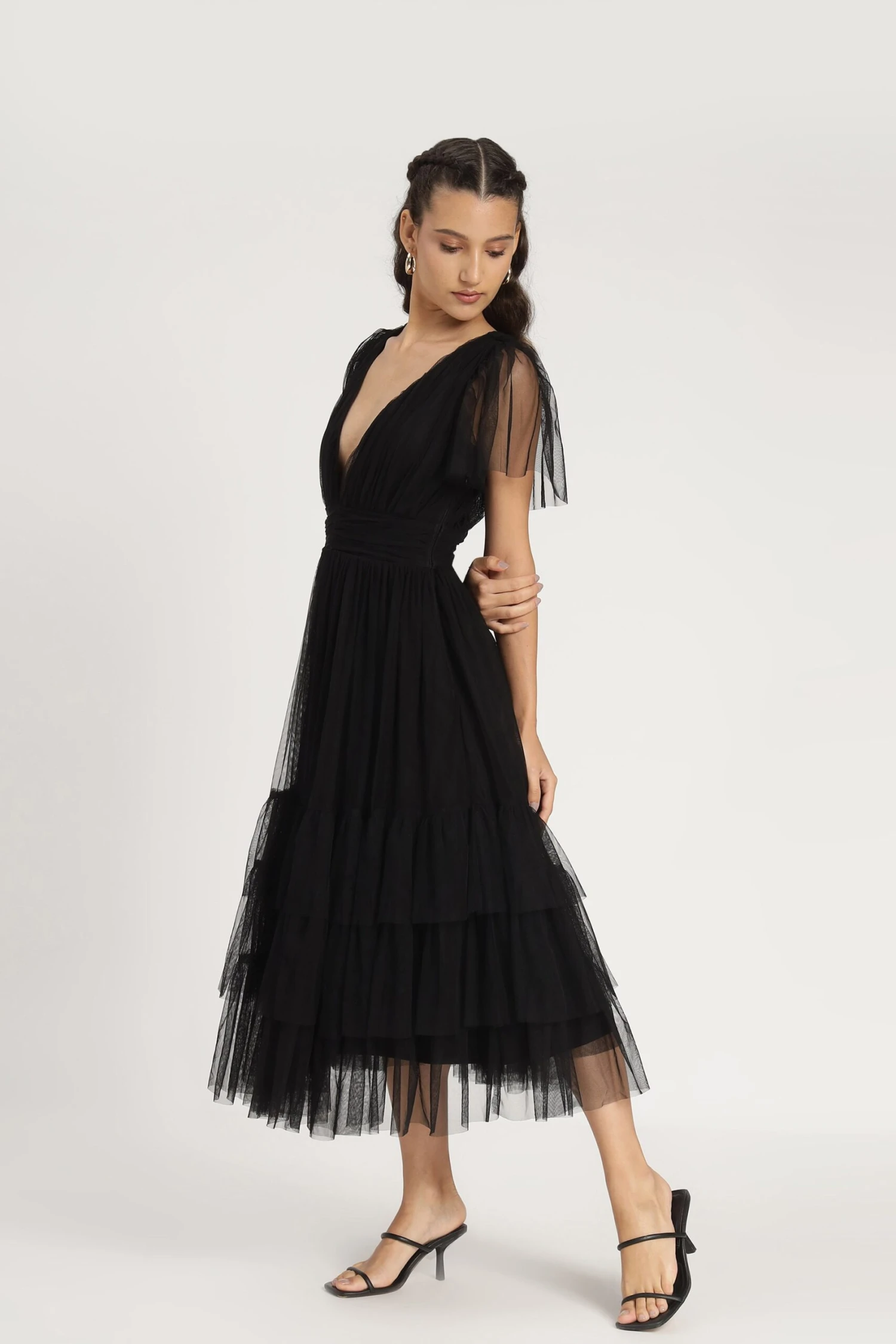 Madison Black Tulle Bridesmaid Midi Dress 9 Madison Black Tulle Bridesmaid Midi Dress - Image 9