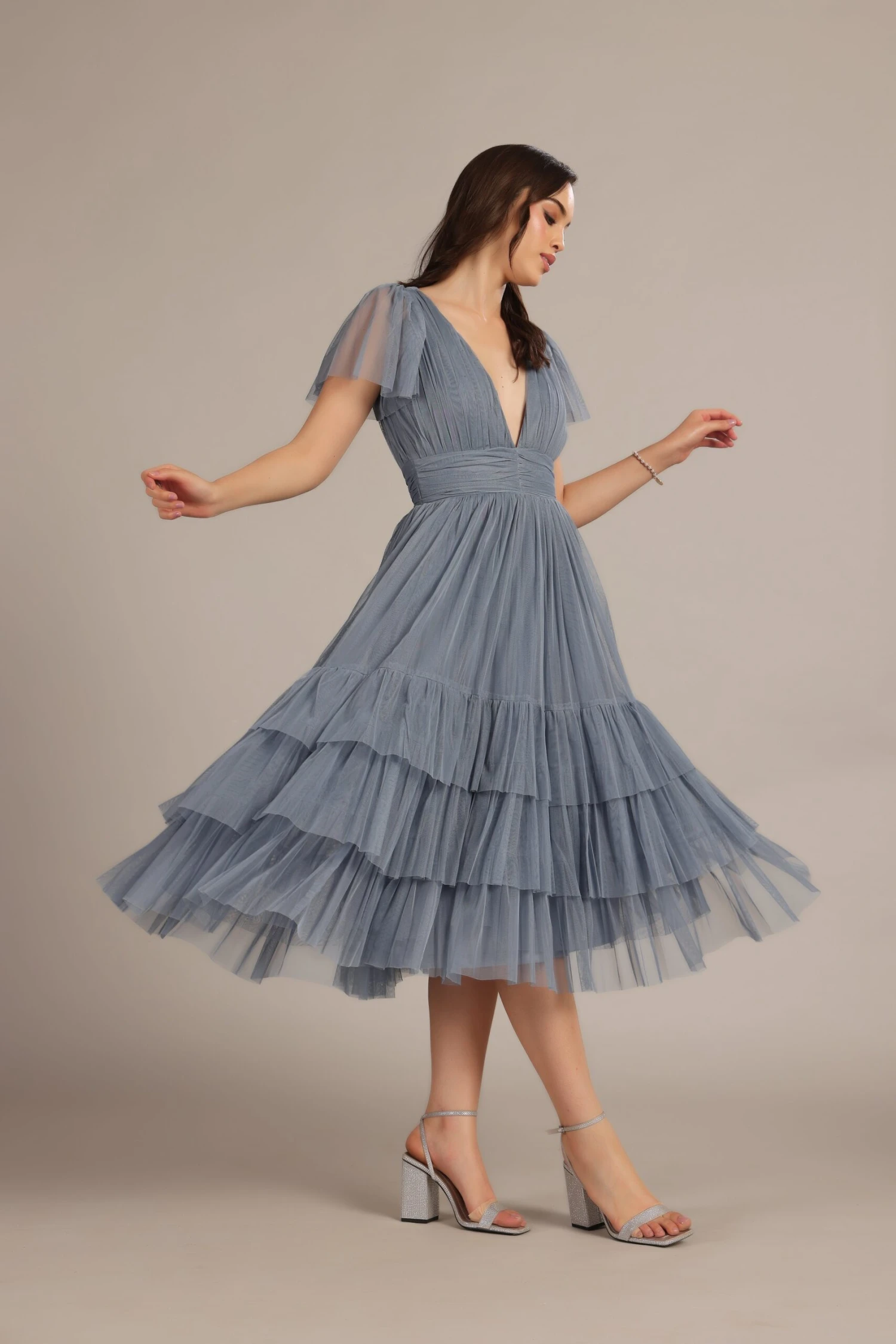 Madison Dusty Blue Bridesmaid Dress 6 Madison Dusty Blue Bridesmaid Dress - Image 6