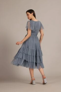 Madison Dusty Blue Bridesmaid Dress 9 Madison Dusty Blue Bridesmaid Dress -Laceand Beads Madison Midi in Dusty Blue 2