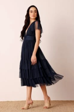 Madison Navy Blue Tulle Bridesmaid Midi Dress 13 Madison Navy Blue Tulle Bridesmaid Midi Dress -Laceand Beads Madison Midi in Navy 6