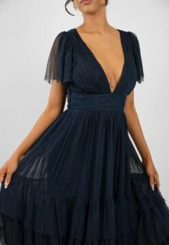 Madison Navy Blue Tulle Bridesmaid Midi Dress 18 Madison Navy Blue Tulle Bridesmaid Midi Dress -Laceand Beads Madison Navy Blue 2