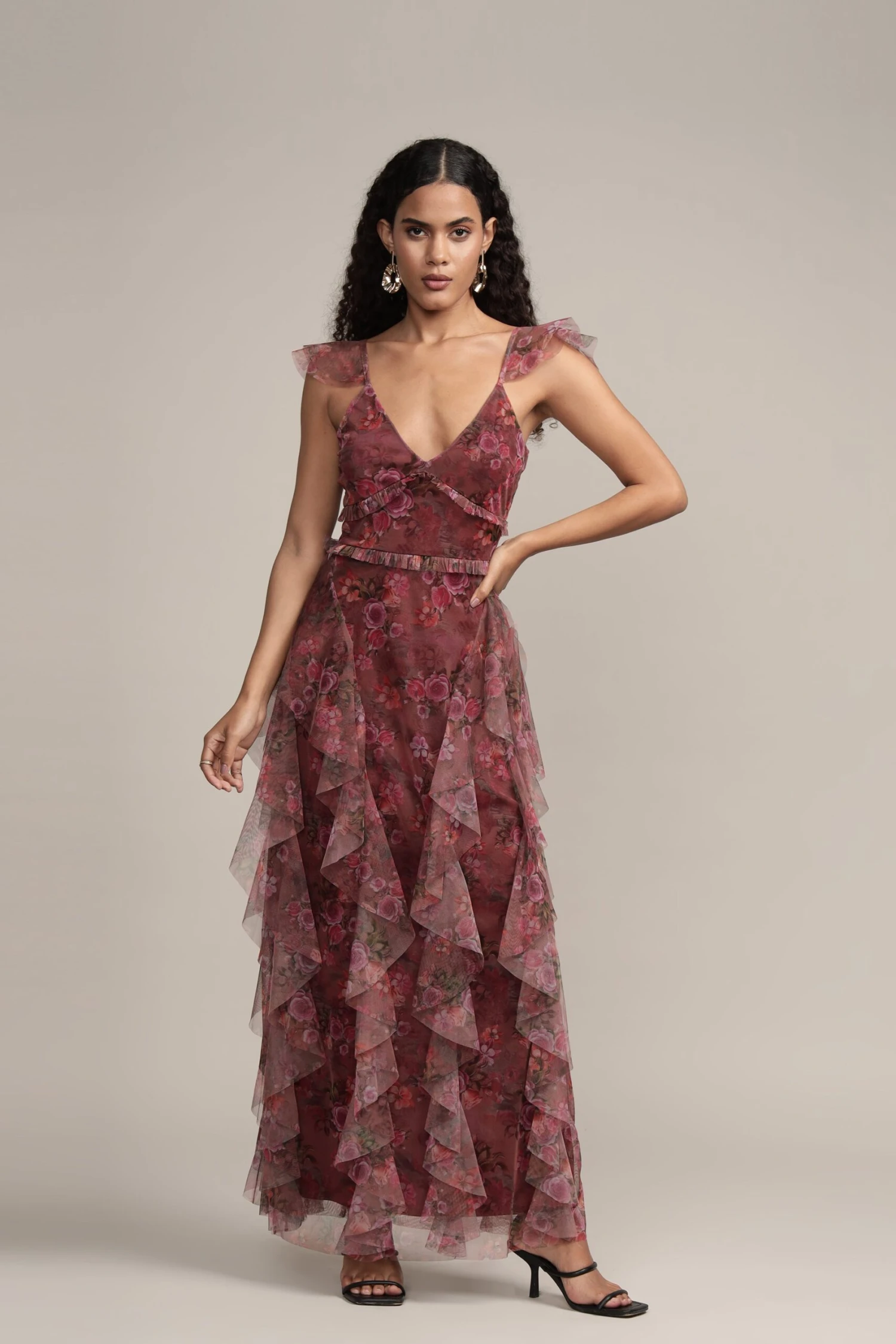 Malin Maxi Dress In Purple Floral 2 Malin Maxi Dress In Purple Floral - Image 2