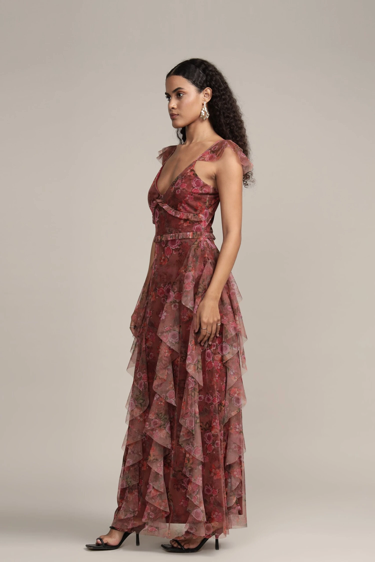 Malin Maxi Dress In Purple Floral 5 Malin Maxi Dress In Purple Floral - Image 5