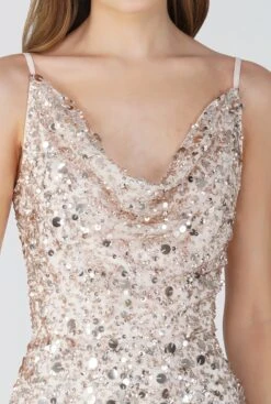 Marita Embellished Midi Dress In Rose Gold 6 Marita Embellished Midi Dress In Rose Gold -Laceand Beads MaritaMidi RoseGold 6
